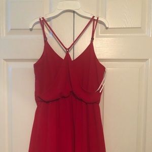 Women’s strappy red dress